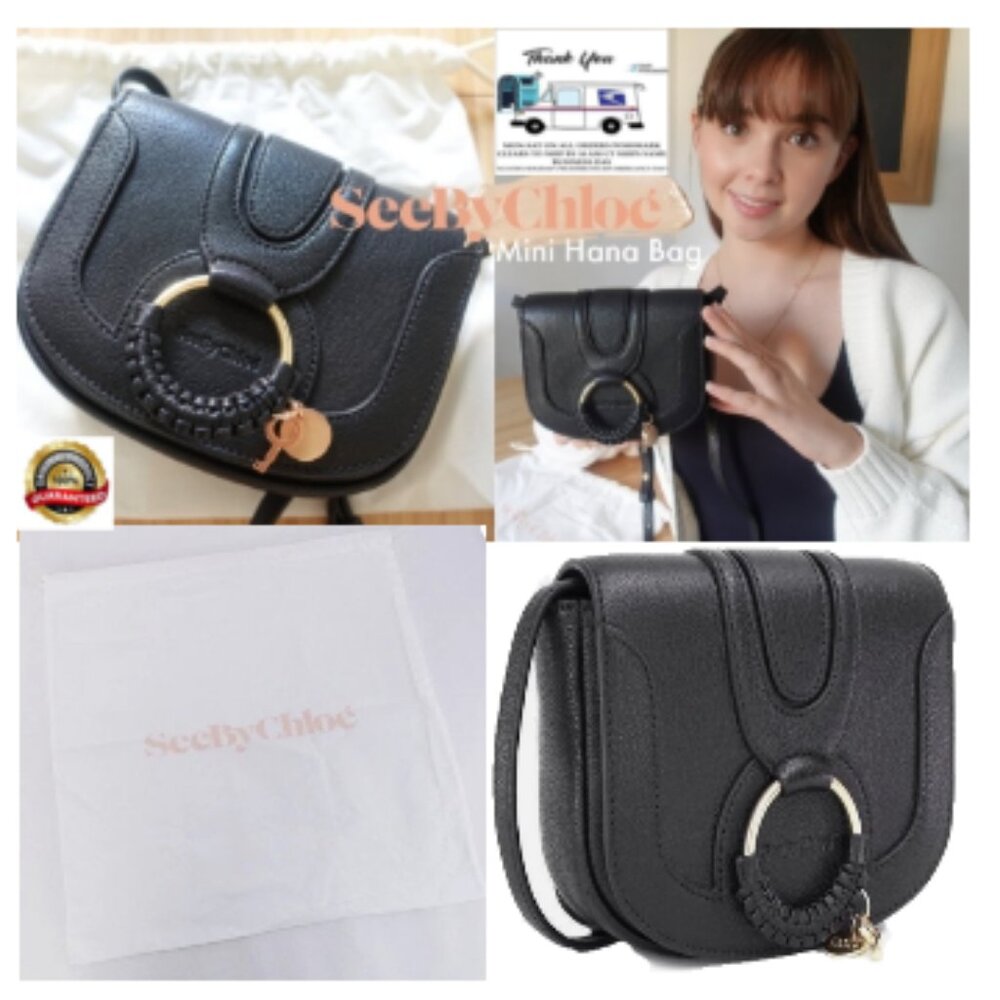 See By Chloe Women Hana Leather Crossbody /Shoulder Bag Black🆕⌚📦🏃💨🚚